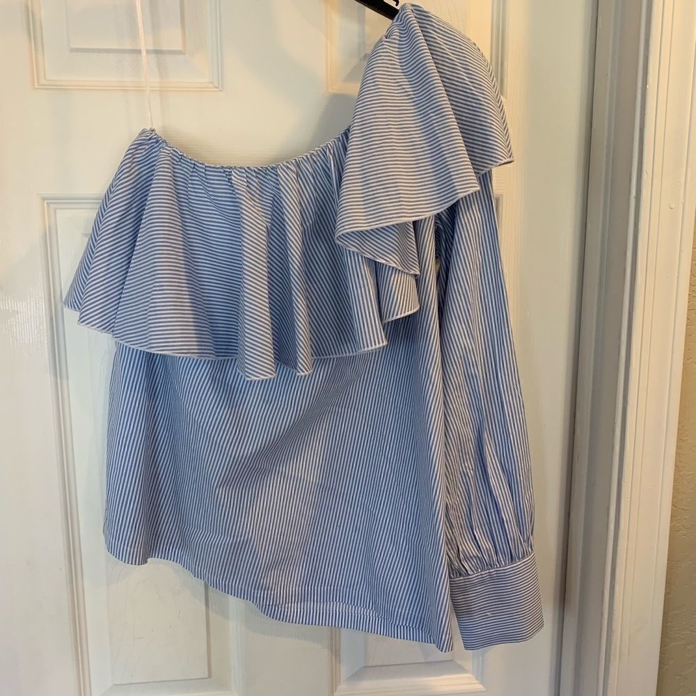 Loft One Arm/Shoulder Striped Top - Picture 2 of 7